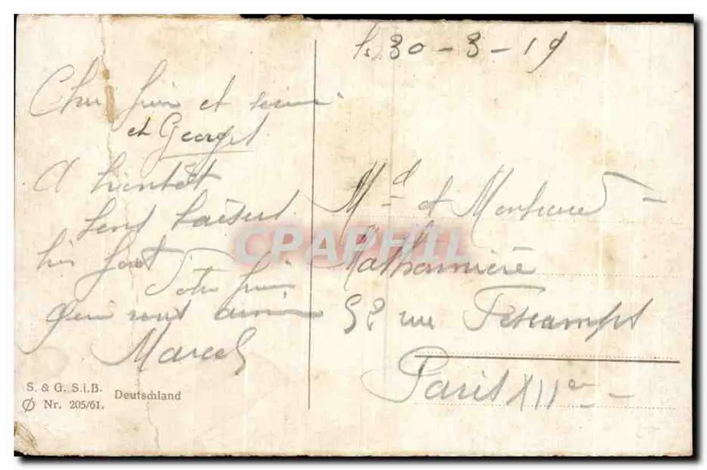 Berlin. Bahnhof Friedrichstraße — Gare avec toit en verre et passage couvert, éditeur S. & G. S.I.B. n° 205/61 - Verso