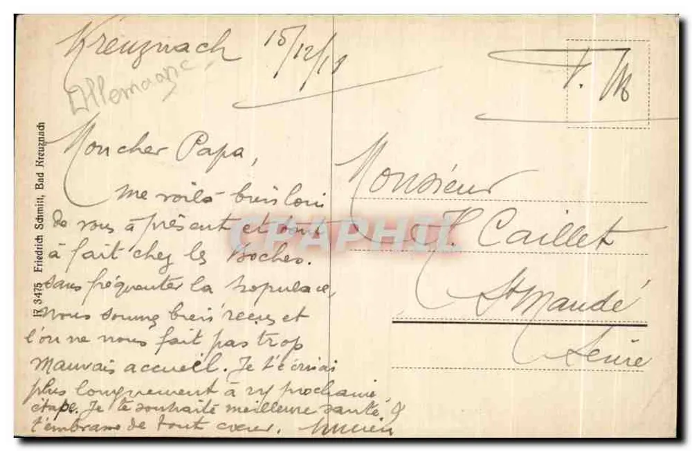 Kreuznach — Radium- und Solbad Kreuznach. Alte Brückenhäuser — A. Kohl Söhler - Rückseite