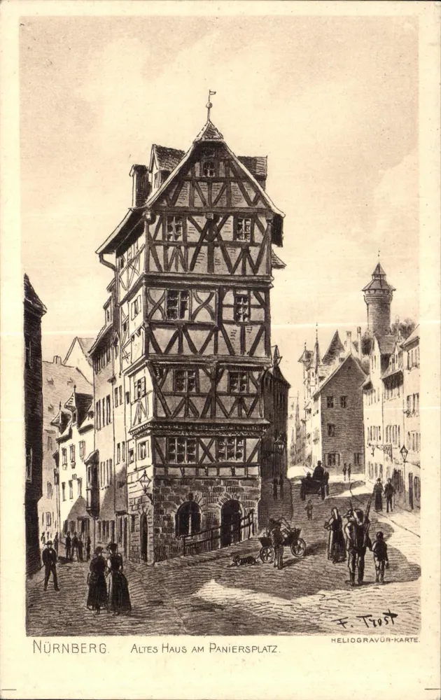 Nürnberg — Altes Haus am Paniersplatz — F. Tiptst, Heliogravüre-Karte - Vorderseite
