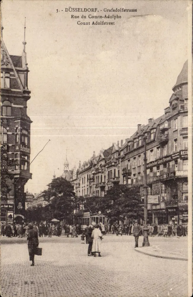 Düsseldorf - Graf Adolfstraße — Straße des Grafen Adolph — Verlag M. M. n°3 - Vorderseite