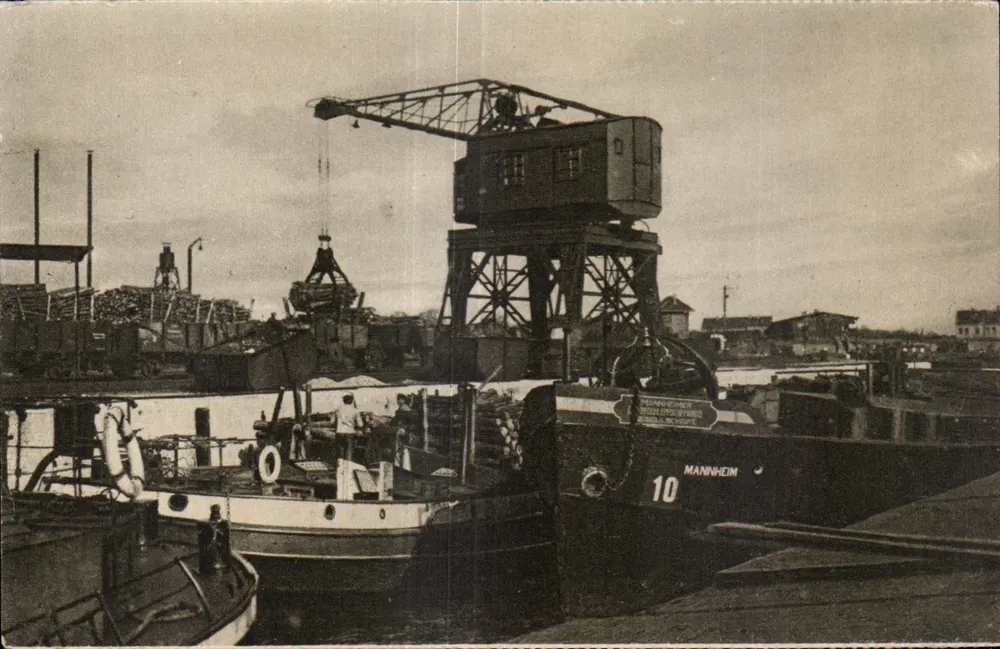 Hafen von Mannheim — Hafenkrane und Boot Nr. 10 — P. Reintges, Essen, Nr. 8 - Vorderseite