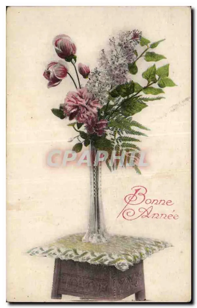 Blumenstrauß — Frohes Neues Jahr — unbekannter Verlag - Vorderseite