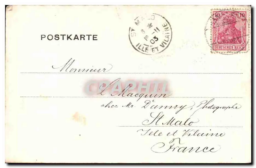 Hamburg — Lagerhäuser mit Nicolai- und Catharinenkirche — unbekannter Verlag, Nr. 5846 - Rückseite