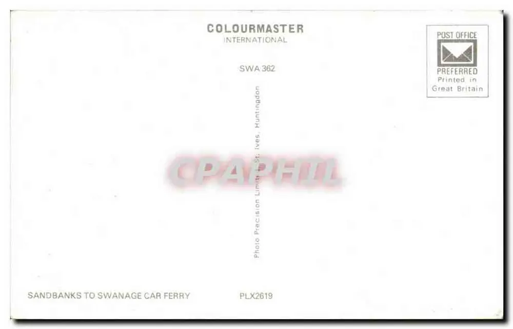 Sandbanks to Swanage Car Ferry — Photo Precision Limited — COLOURMASTER INTERNATIONAL SWA 362 - Rückseite