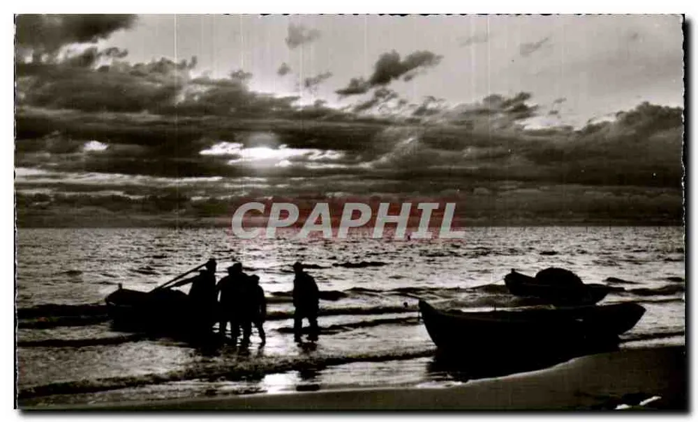 Fischer am Strand — Sonnenuntergang - Vorderseite