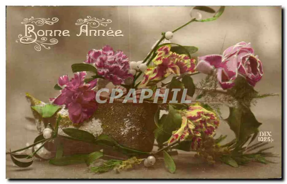 Blumenstrauß — Frohe Weihnachten — DIX 1025 - Vorderseite