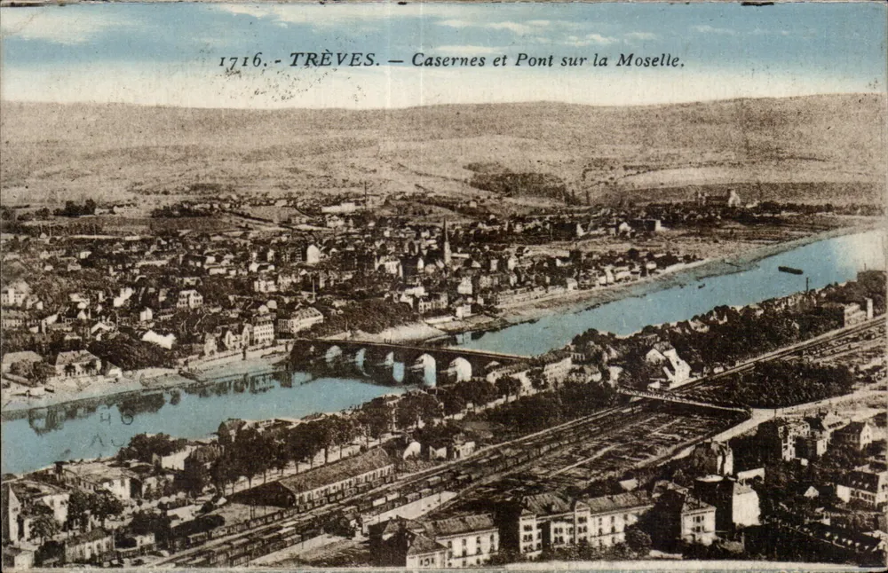 Trier — Kasernen und Brücke über die Mosel — 1716 - Vorderseite