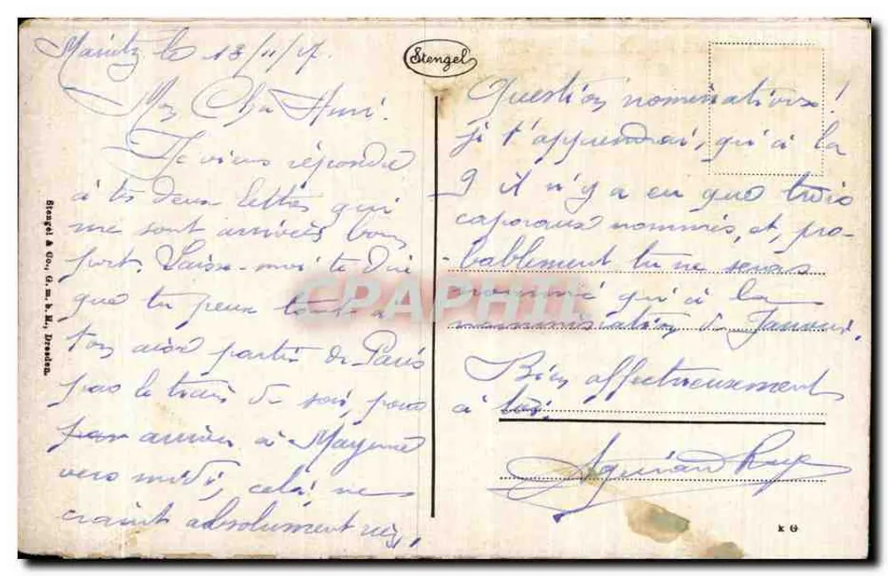 Mainz — Torre de Ferro — Stengel & Co. n° 40948 - Verso