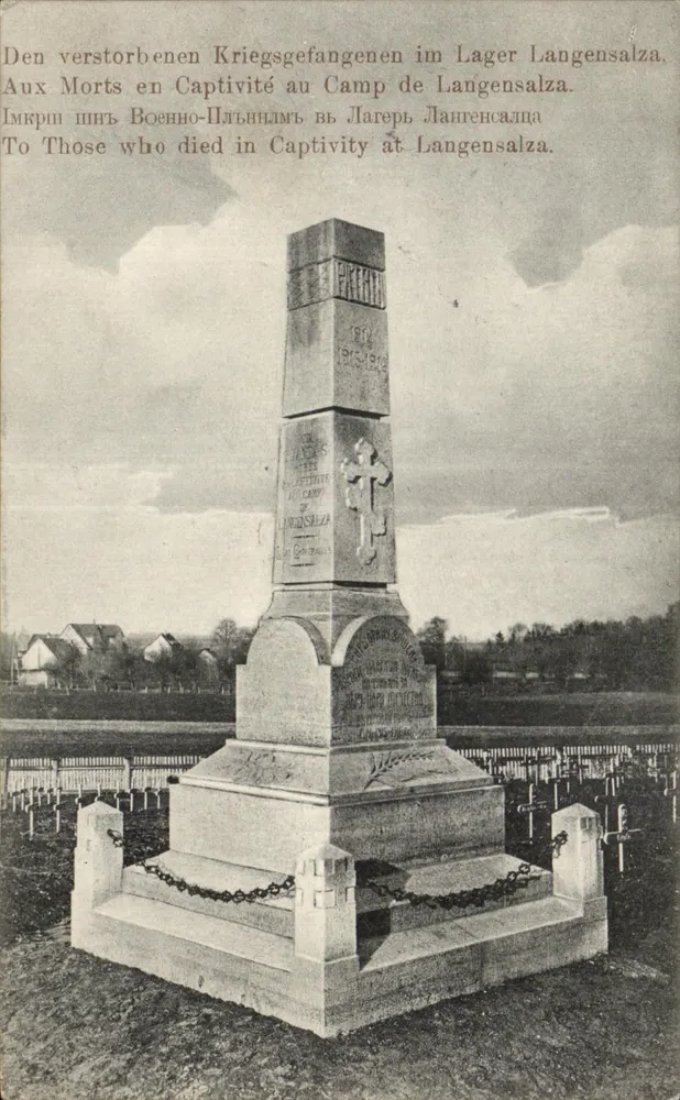 Monument aos prisioneiros de guerra mortos no campo de Langensalza — 1915-1918 — Langensalza - Frente