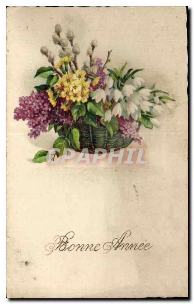 Bouquet bloemen — Goed jaar — onbekende uitgever - Voorkant