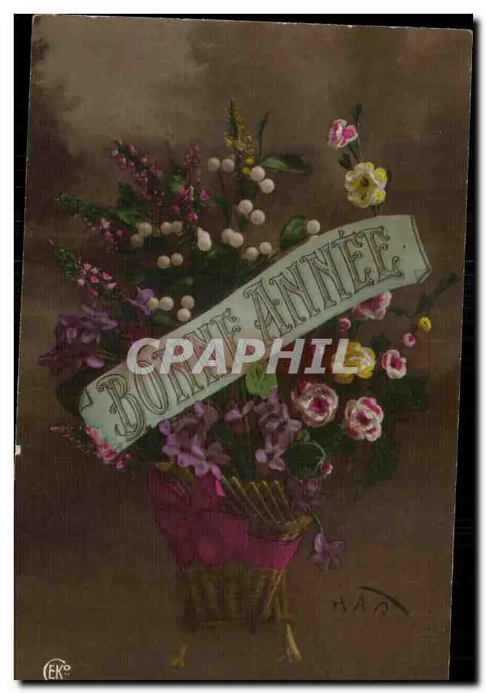 Blumenstrauß — Frohes Neues Jahr — H.A.O. — Verlag CEK° - Vorderseite