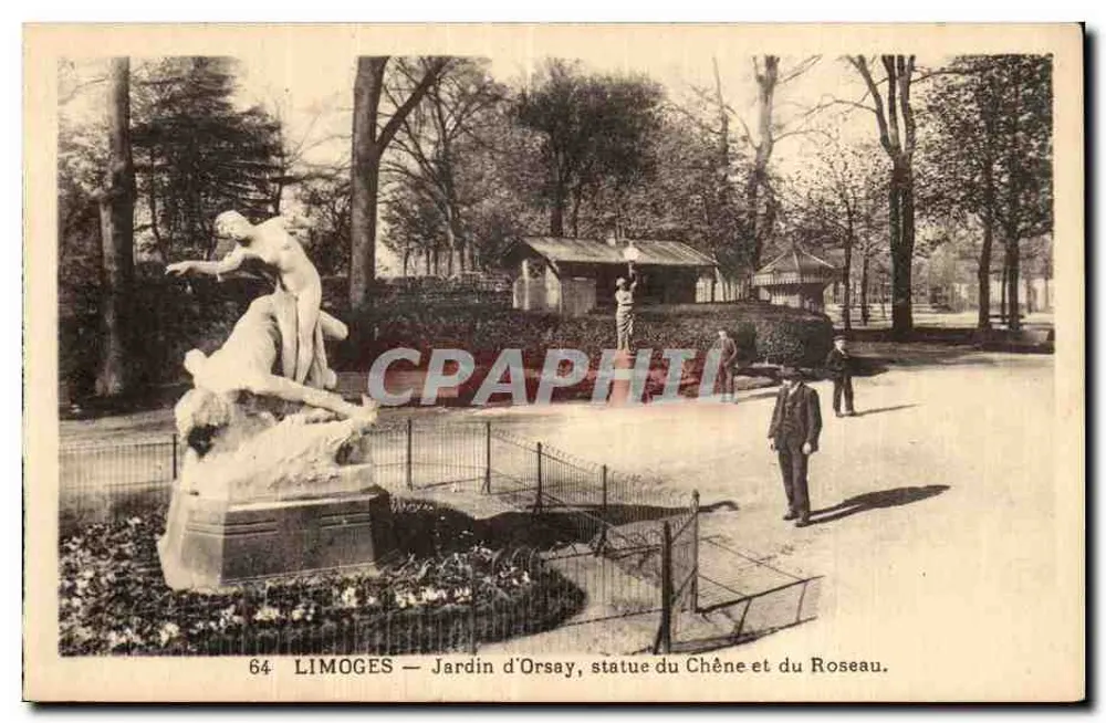 Limoges — Ansicht des Orsay-Gartens, Statue des Eichbaums und des Schilfs - Vorderseite
