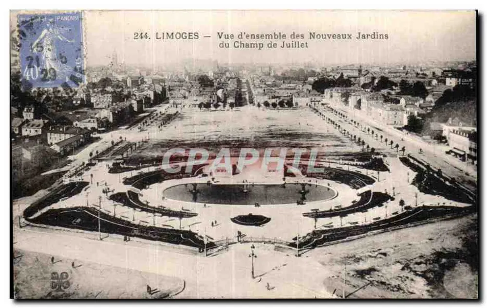 Limoges — Allgemeiner Blick auf die Neuen Gärten des Champ de Juillet — Moderne Ansichtskarte n°244 - Vorderseite