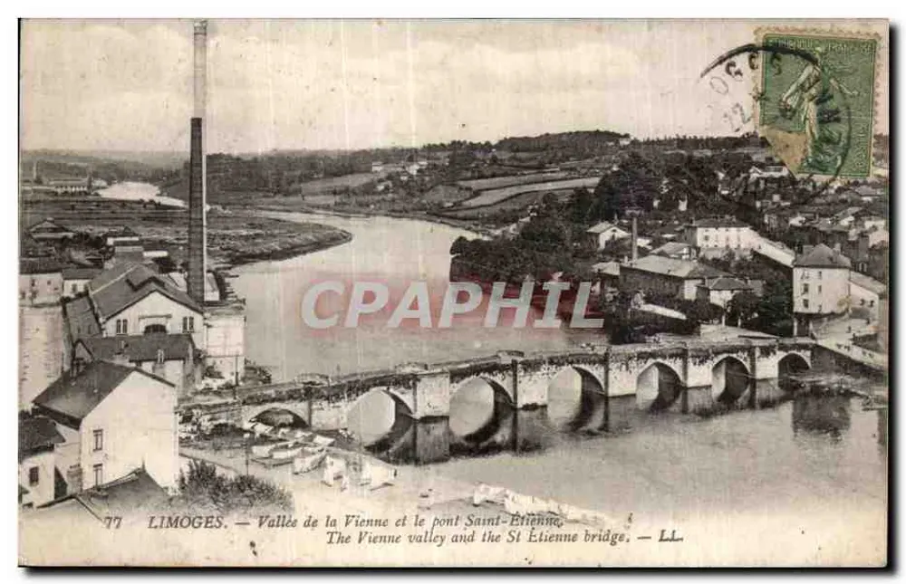 Limoges — Tal der Vienne und Brücke Saint-Étienne — LL - Vorderseite