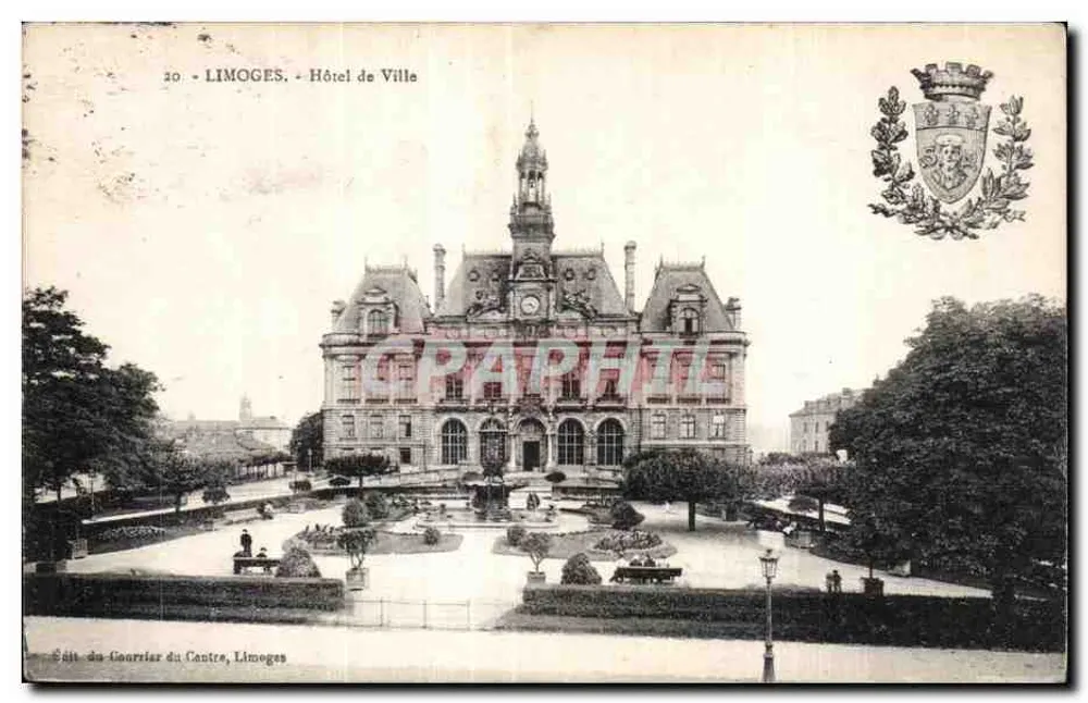 Limoges — Hotel de Ville — Édit. do Courrier du Centre, Limoges - Frente