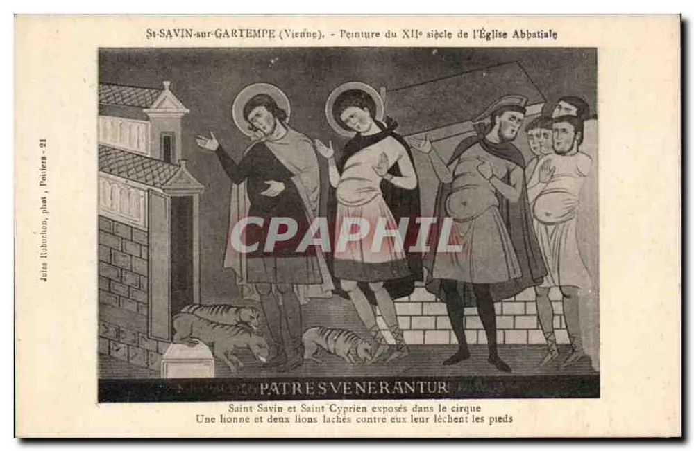 St-Savin-sur-Gartempe (Vienne) — 12. Jahrhundert-Malerei der Abteikirche — Jules Robuchon, phot. Poitiers - 21 - Vorderseite
