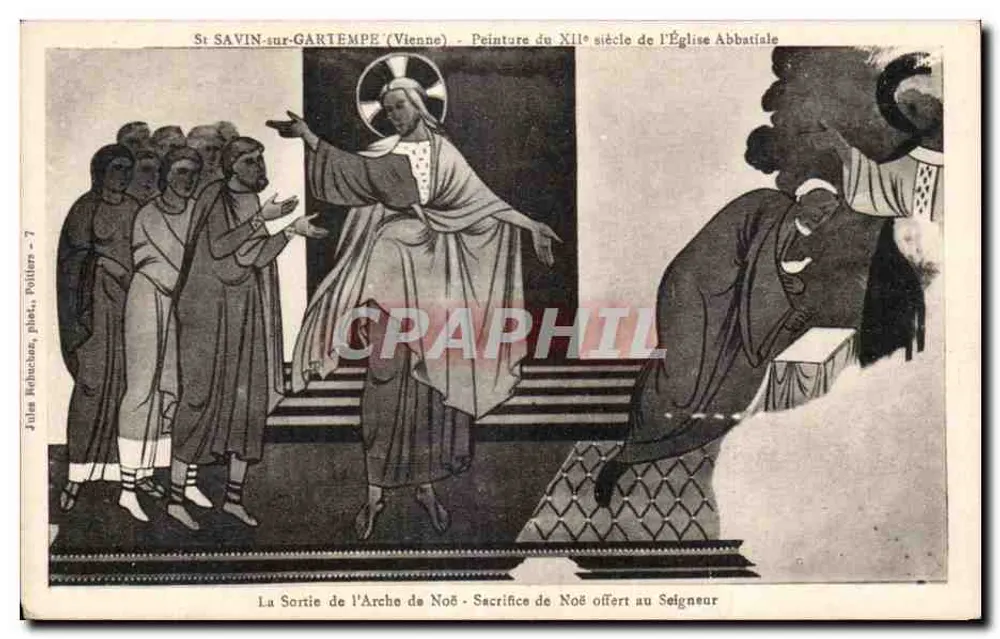 St SAVIN-sur-GARTEMPE (Vienne) — 12. Jahrhundert-Malerei der Abteikirche — Jules Houbouch, gefaltet, Politiers - 7 - Vorderseite