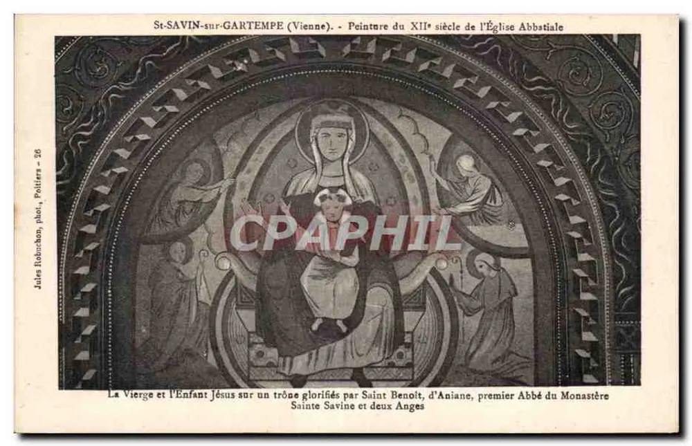 St-SAVIN-SUR-GARTEMPE (Vienne) — 12. Jahrhundert-Malerei der Abteikirche — Jules Robrachon, pli, Poitiers - 26 - Vorderseite