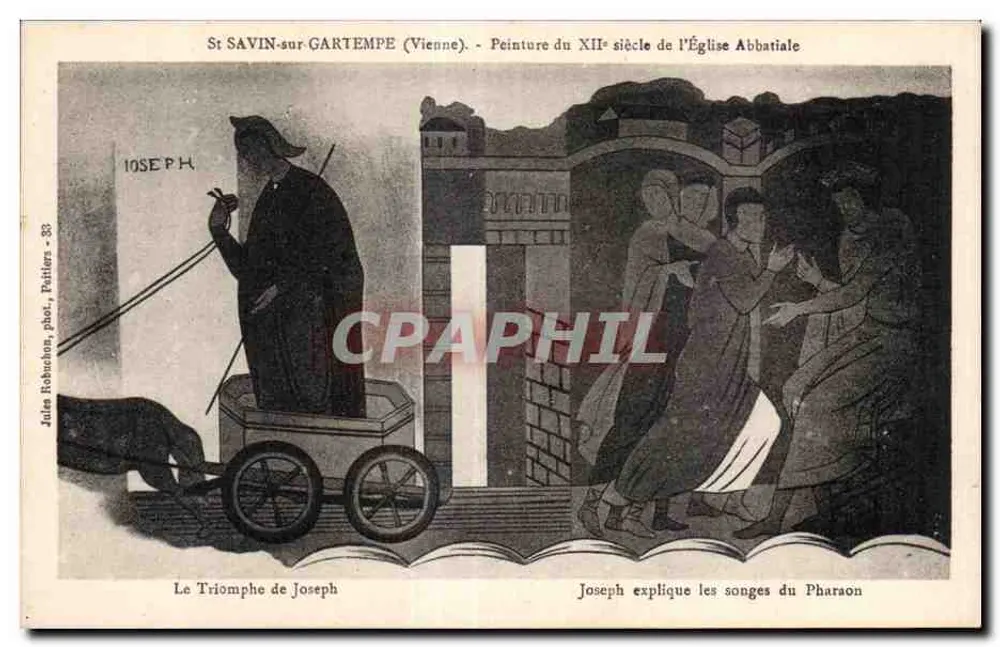 St SAVIN-sur-GARTEMPE (Vienne) — 12. Jahrhundert-Malerei der Abteikirche — Jules Robachon, phot., Fahliers - 33 - Vorderseite