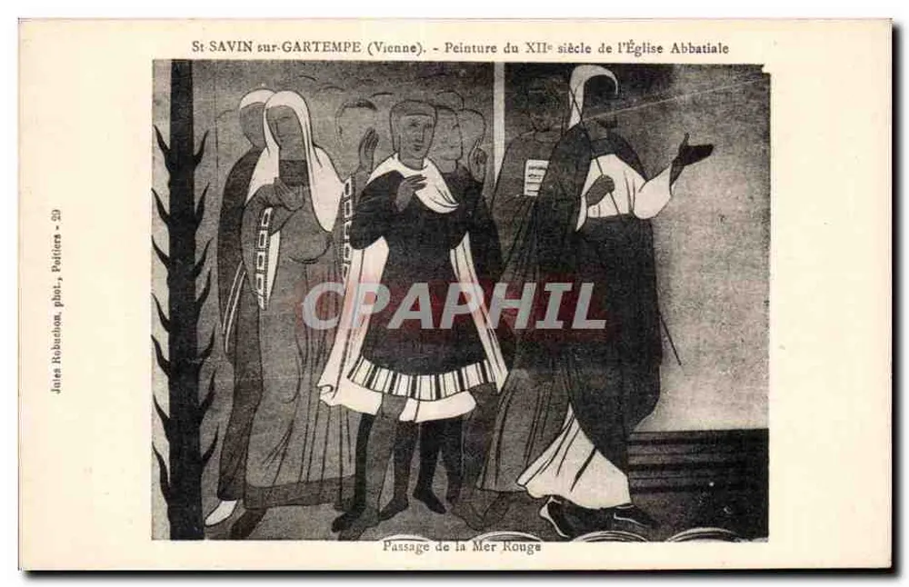 St-Savin-sur-Gartempe (Vienne) — 12. Jahrhundert-Malerei der Abteikirche — Jules Huburdon, Foto. - Patitiers - 59 - Vorderseite