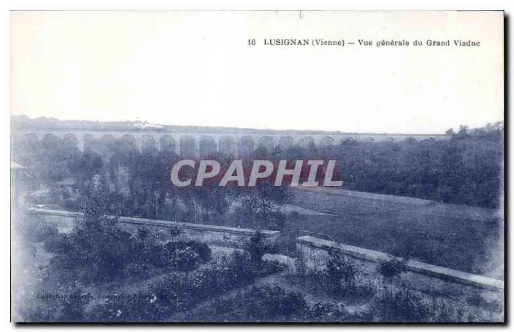 Lusignan (Vienne) — Allgemeiner Blick auf den Grand Viaduct — Verlag Callechingue, Nr. 16 - Vorderseite