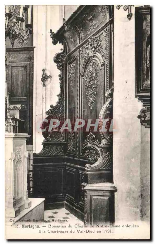 Holzvertäfelung des Chors von Notre-Dame in Mortagne — aus der Kartause Val-Dieu im Jahr 1791 entfernt — Sammlung Géraud-Barville, Nr. 13 - Vorderseite