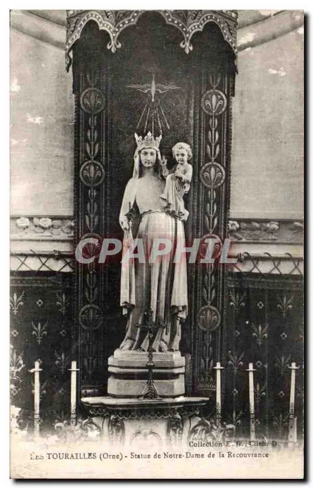 Les Tourailles (Orne) — Statue der Jungfrau der Wiederherstellung — Sammlung E. R. Cliche D. - Vorderseite