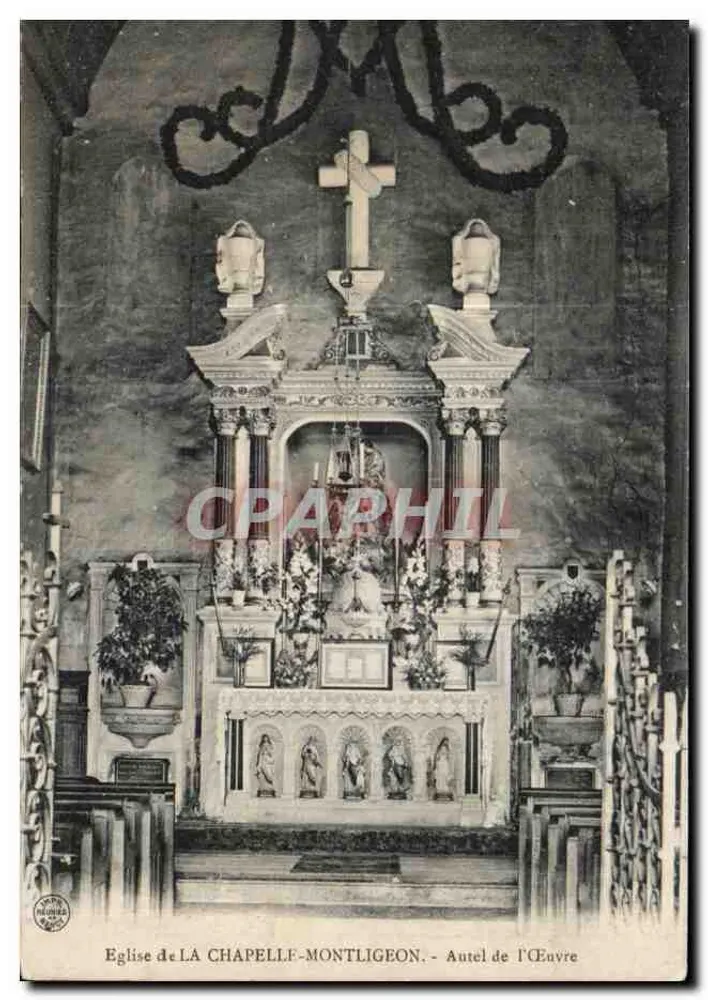 Kirche von LA CHAPELLE-MONTLIGEON — Altar der Éuvre - Vorderseite