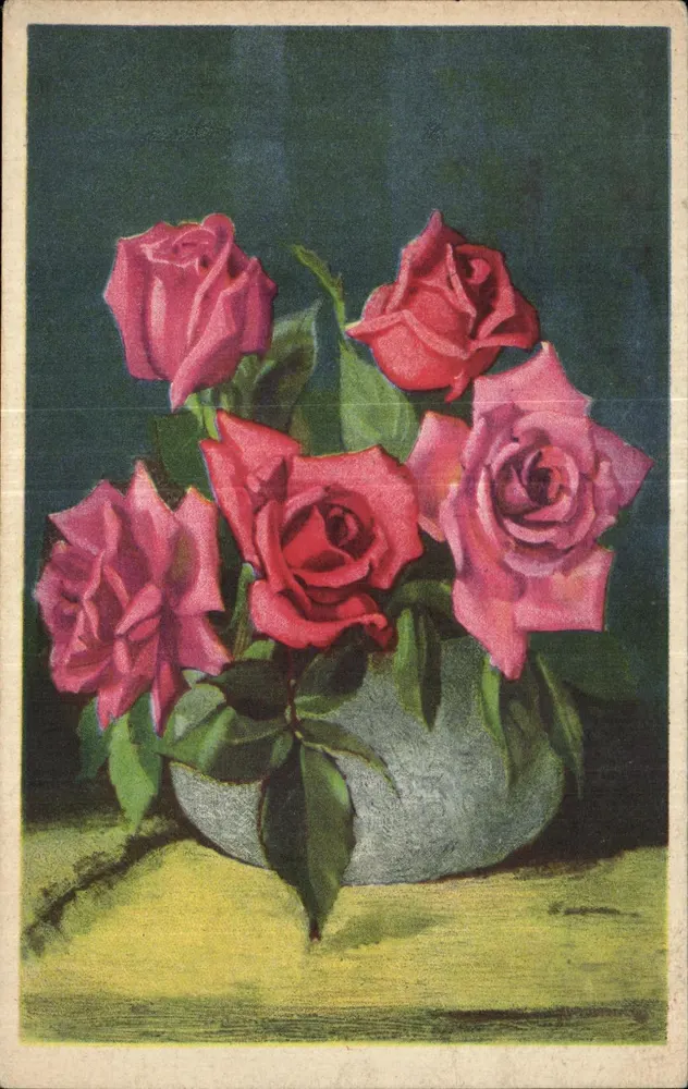 Mata de rosas — em um vaso — série 500 - 33 - Frente