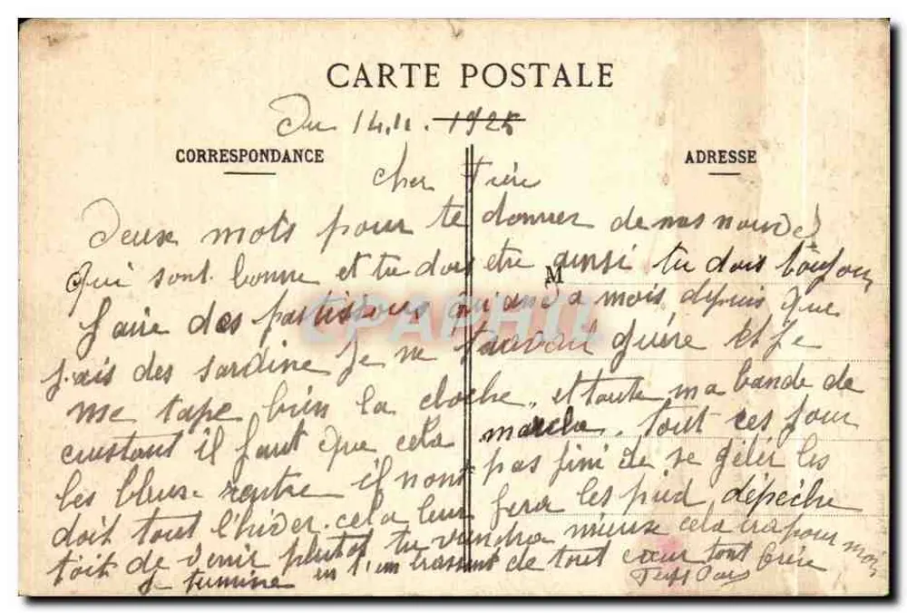 Infanterie — Die Urlauber — E.A. Paris, abgegeben - Rückseite