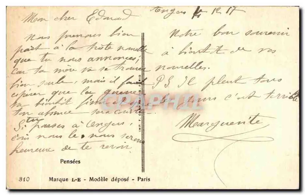 Pensões — Flores coloridas — Alillot, IMP. F. C. BOURGEOIS PARIS, n° 310 - Verso