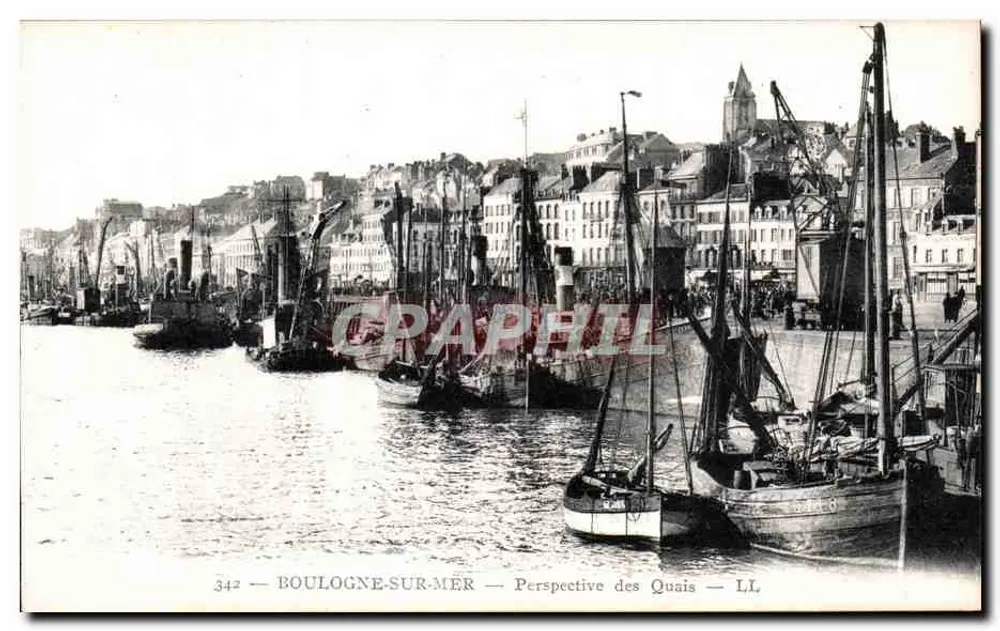 Boulogne-sur-Mer — Perspektive der Kais — LL — n° 342 - Vorderseite