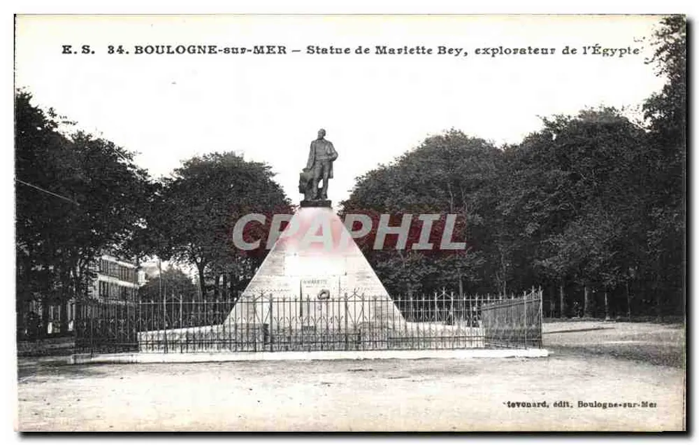 Boulogne-sur-Mer — Statue von Mariette Bey, Entdecker Ägyptens — Verlag Tevonard - Vorderseite