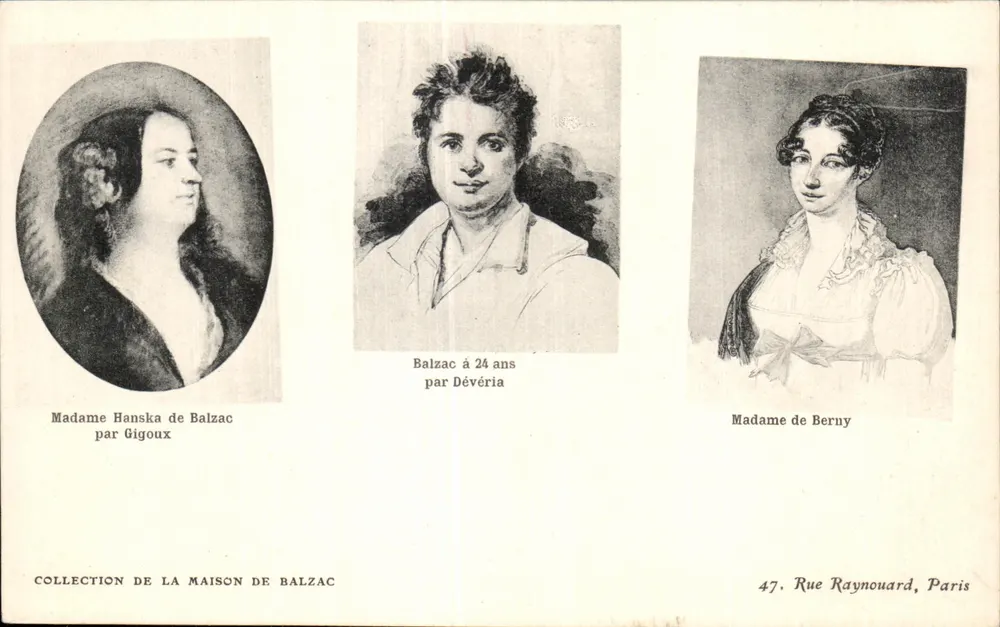 Madame Hanska de Balzac — Balzac im Alter von 24 — Madame de Berny — Sammlung der Balzac-Haus - Vorderseite