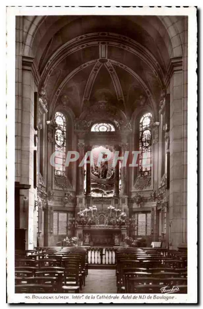 Boulogne-sur-Mer — Innenansicht der Kathedrale, Altar der Jungfrau von Boulogne — T. Faucheis - Vorderseite