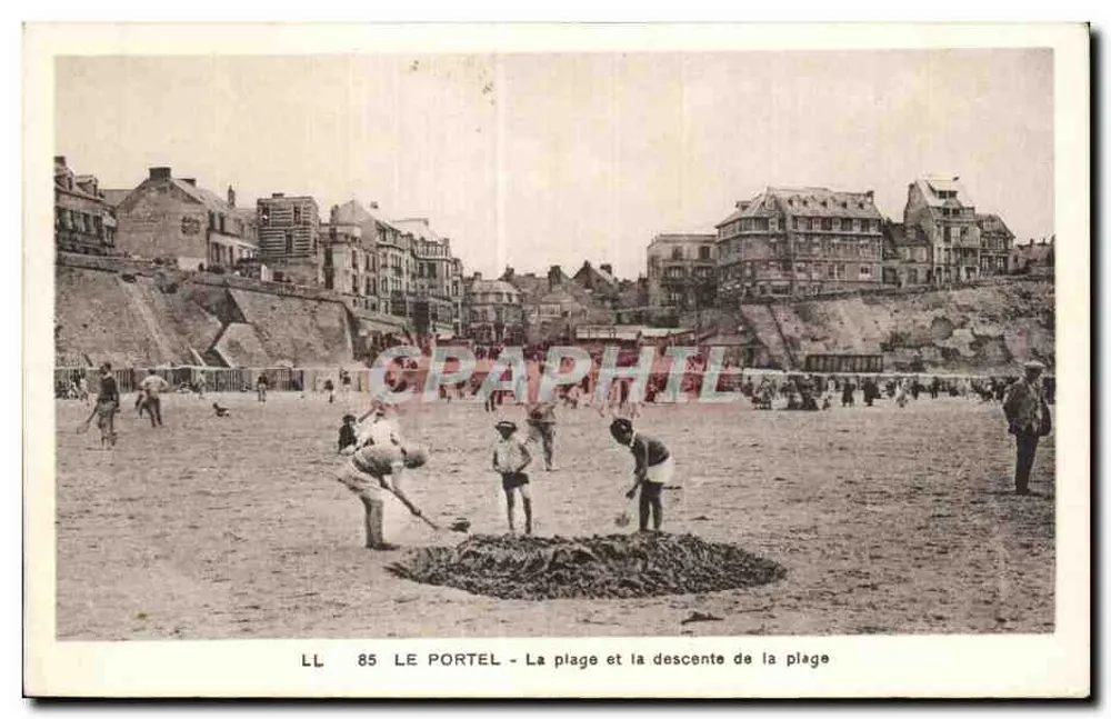 Le Portel - La plage et la descente de la plage — LL 85 - Recto