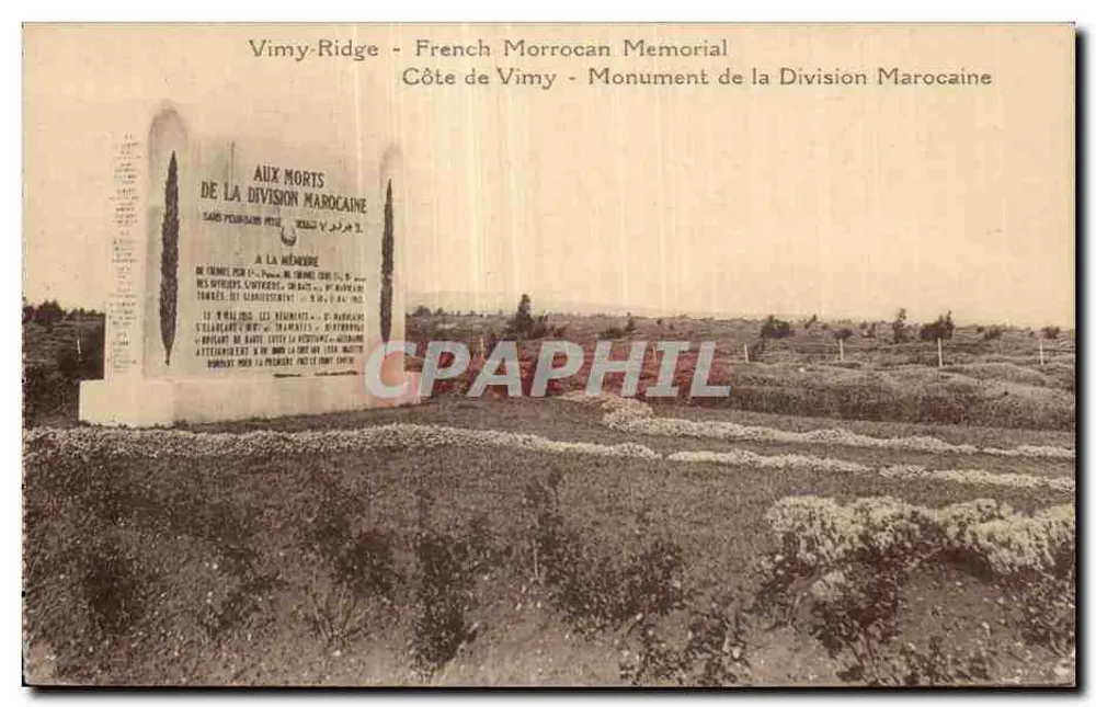 Vimy-Ridge - Französisches marokkanisches Denkmal - Vimy Ridge - Denkmal der marokkanischen Division - Vorderseite