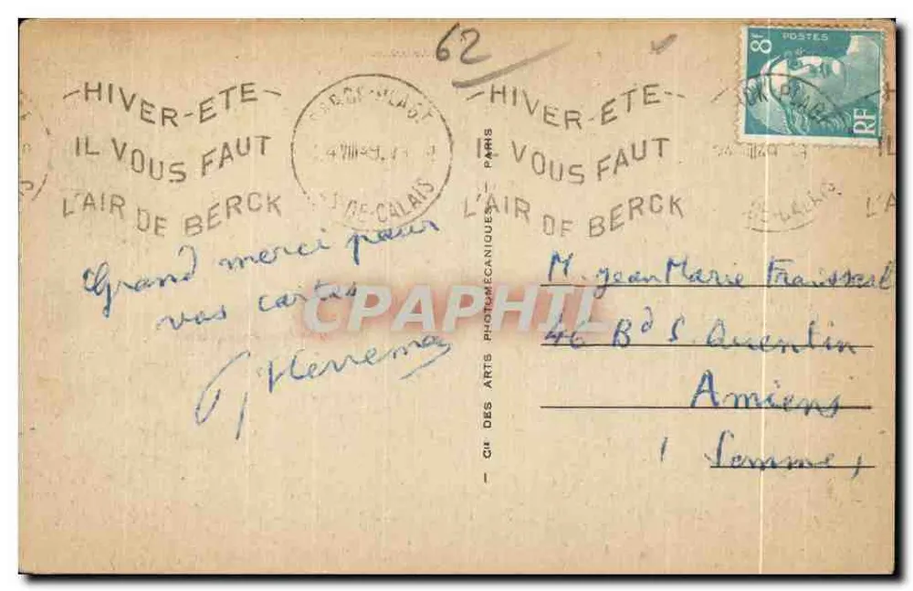 Berck-Plage — Na Praia — LL.131 — Cie des Arts Photographiques - Verso
