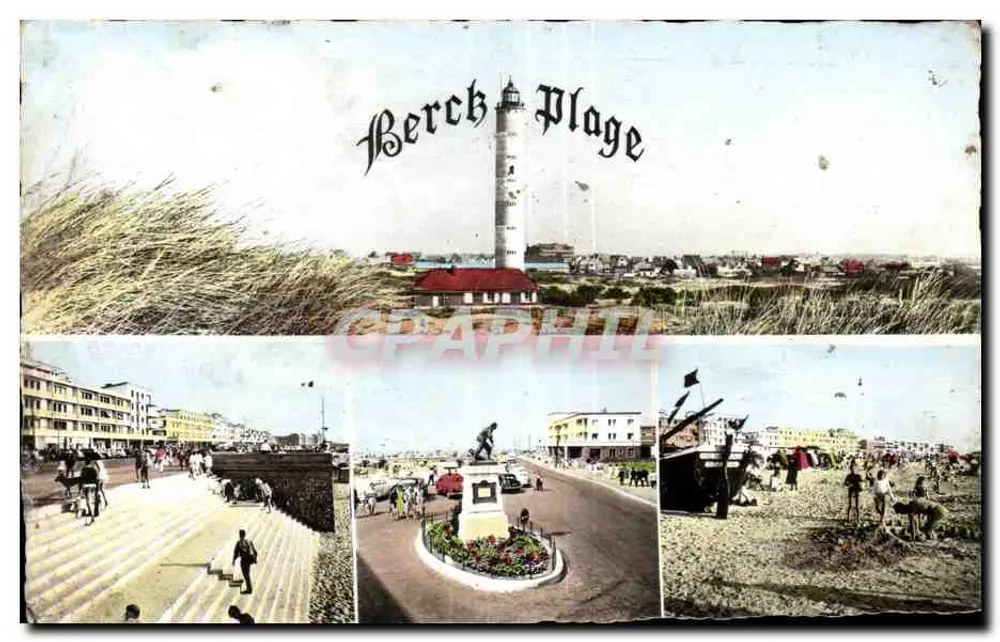 Berck Plage — phare et scènes de plage — éditeur non visible - Frente
