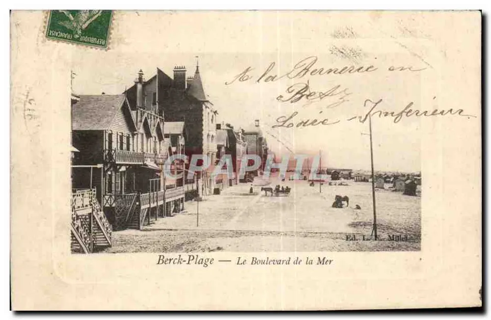 Berck-Plage — Avenida da Praia — Ed. L. F. Millot - Frente