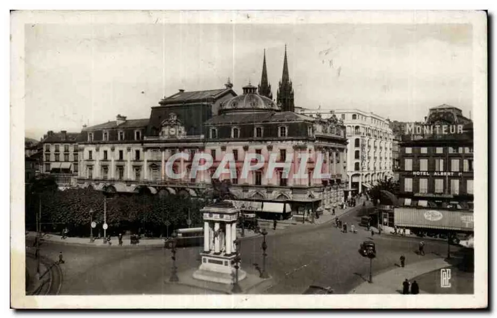 Place de la République — vue avec l'hôtel Albert Ier et la cathédrale — éditeur : IMPRIMERIE DU MONITEUR - Vorderseite