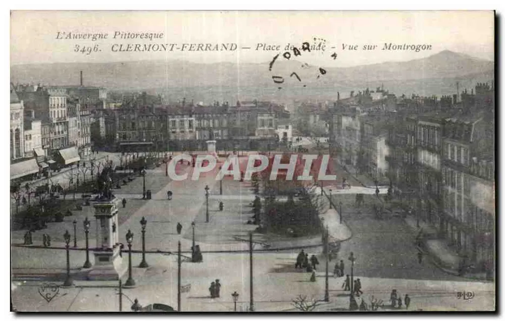 Clermont-Ferrand — Place de Guide — Ansicht von Montrogon - Vorderseite