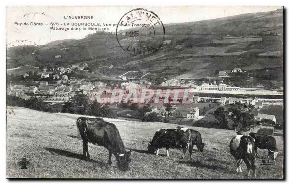 Auvergne - Puy-de-Dôme - La Bourboule, Ansicht vom Enneigene - Weide in den Bergen - Vorderseite