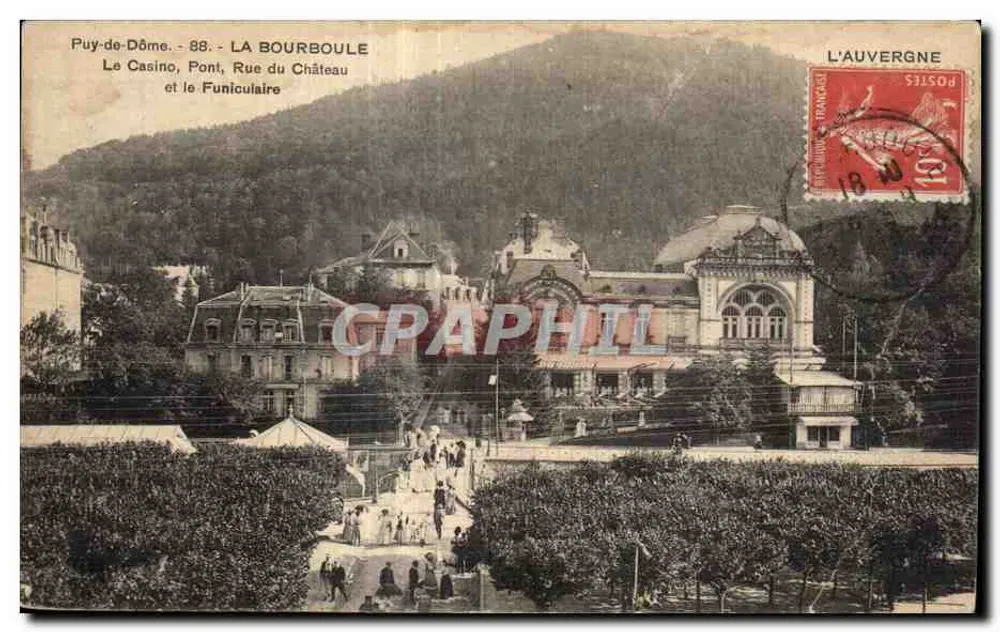 La Bourboule - Das Casino, Brücke, Rue du Château — Auvergne - Vorderseite
