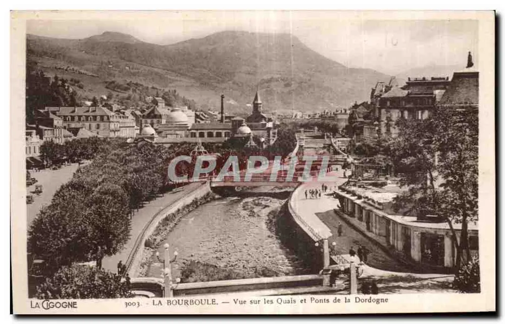 La Bourboule — Aussicht auf die Ufer und Brücken der Dordogne — La Gogogne, n° 3003 - Vorderseite