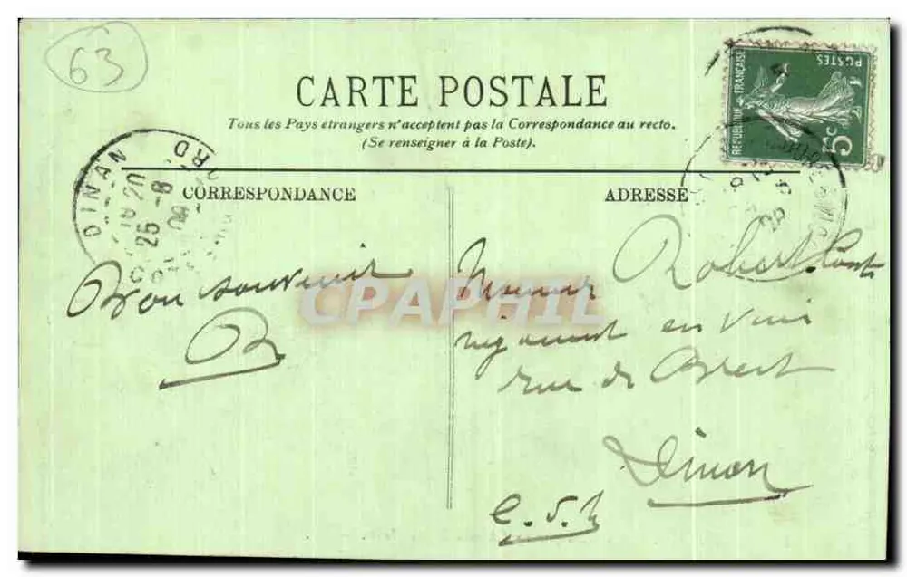 Le Mont-Dore — Die Dordogne am Mirabeau-Weg — LL. — Nr. 62 - Rückseite