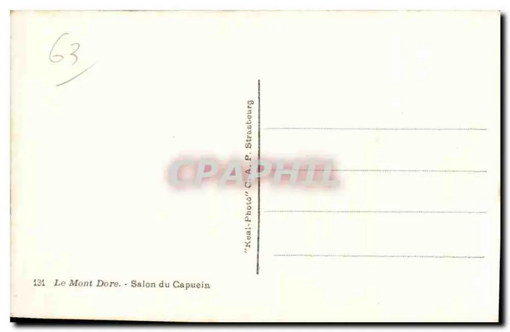Mont Dore - Salão do Capucino — C.A.P. Strasbourg - Verso