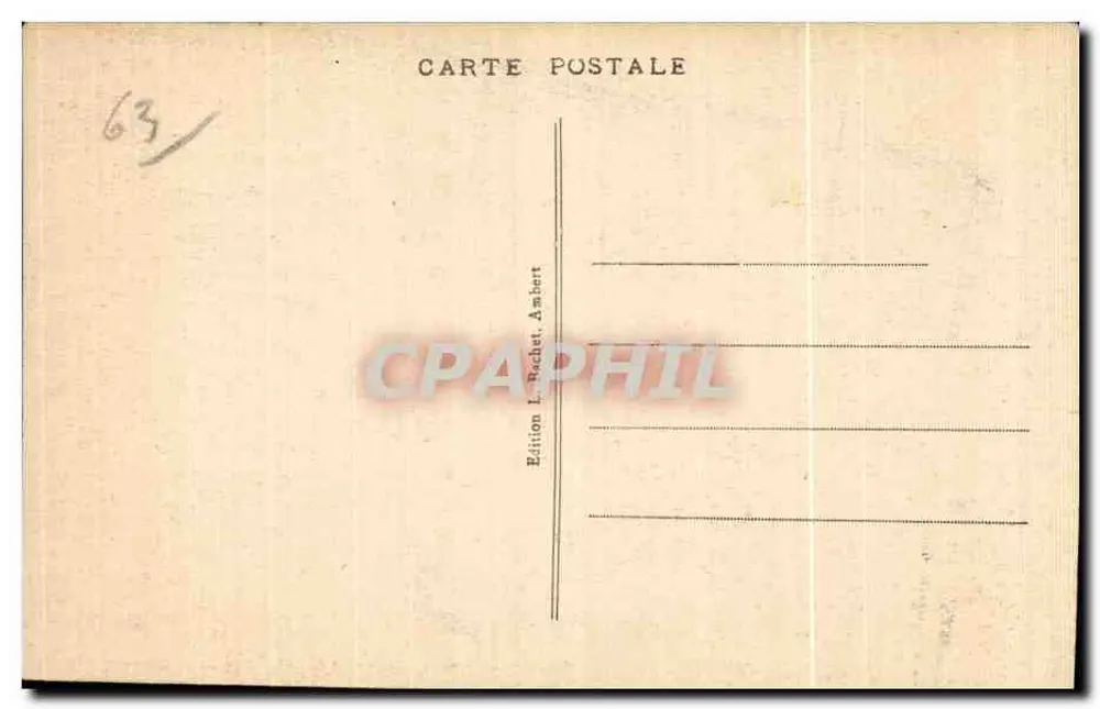 A Auvergne — Vale da Dore — Antes da chegada ao Ponte David — Edição L. Rachet, Ambert, n° 224 - Verso