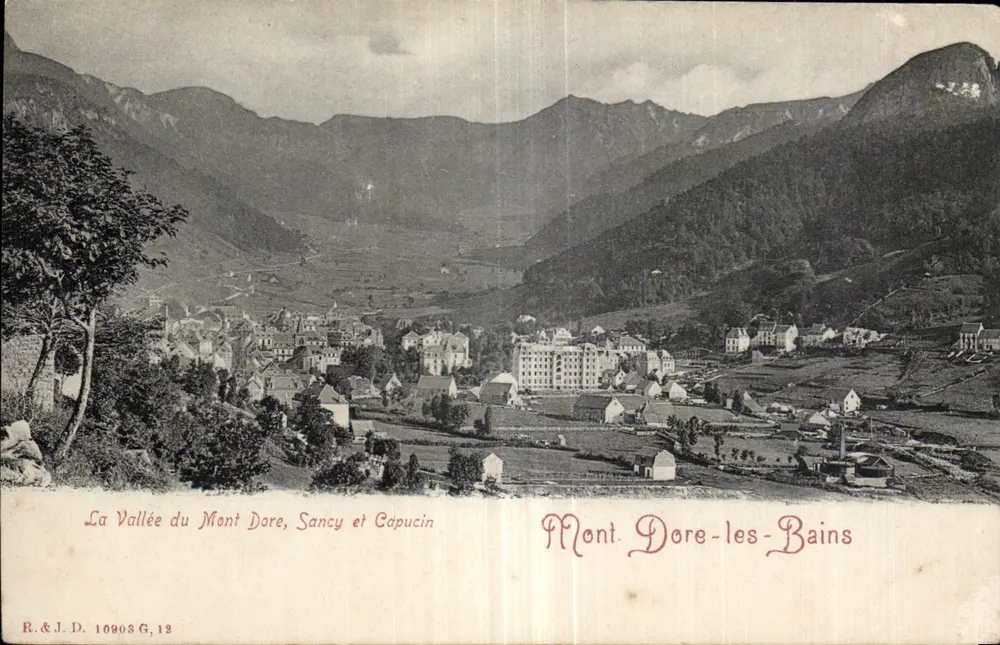Die Schlucht von Mont Dore, Sancy und Capucin — Mont Dore-les-Bains — R.&J.D. 10903 G.12 - Vorderseite