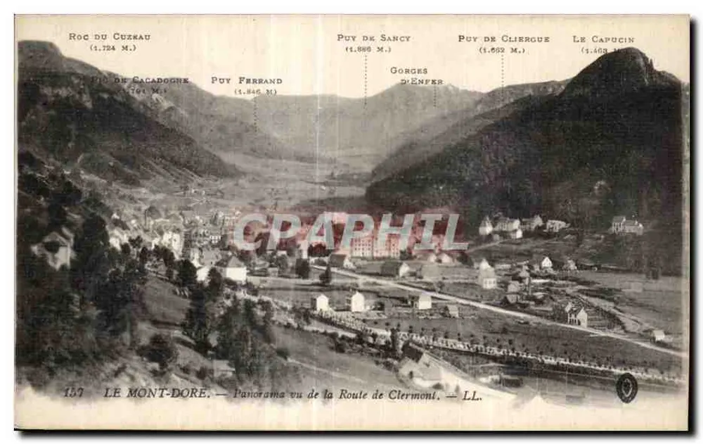 Mont-Dore — Panoramablick von der Straße nach Clermont — LL. - Vorderseite